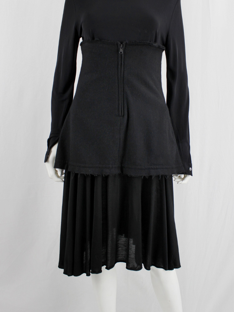 Michiko by Y’s black double skirt with wool corset and flared underskirt (1)