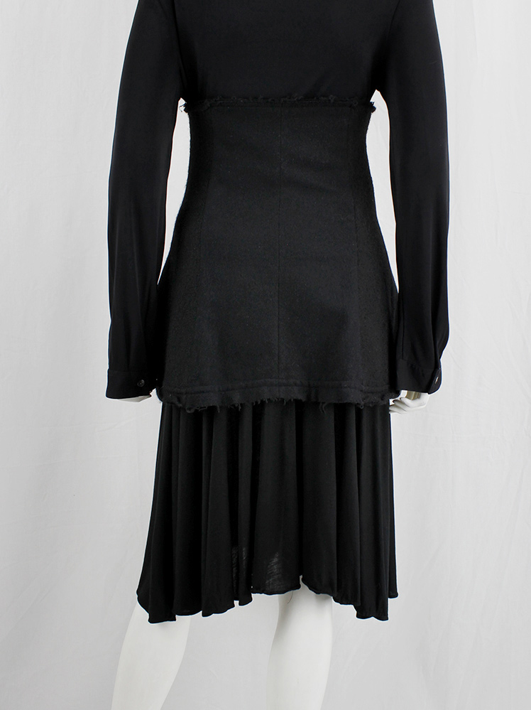 Michiko by Y’s black double skirt with wool corset and flared underskirt (8)