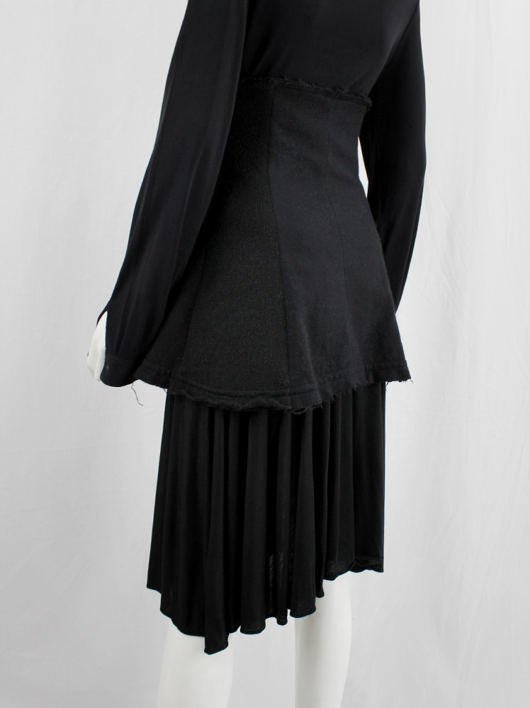 Michiko by Y’s black double skirt with wool corset and flared underskirt (9)