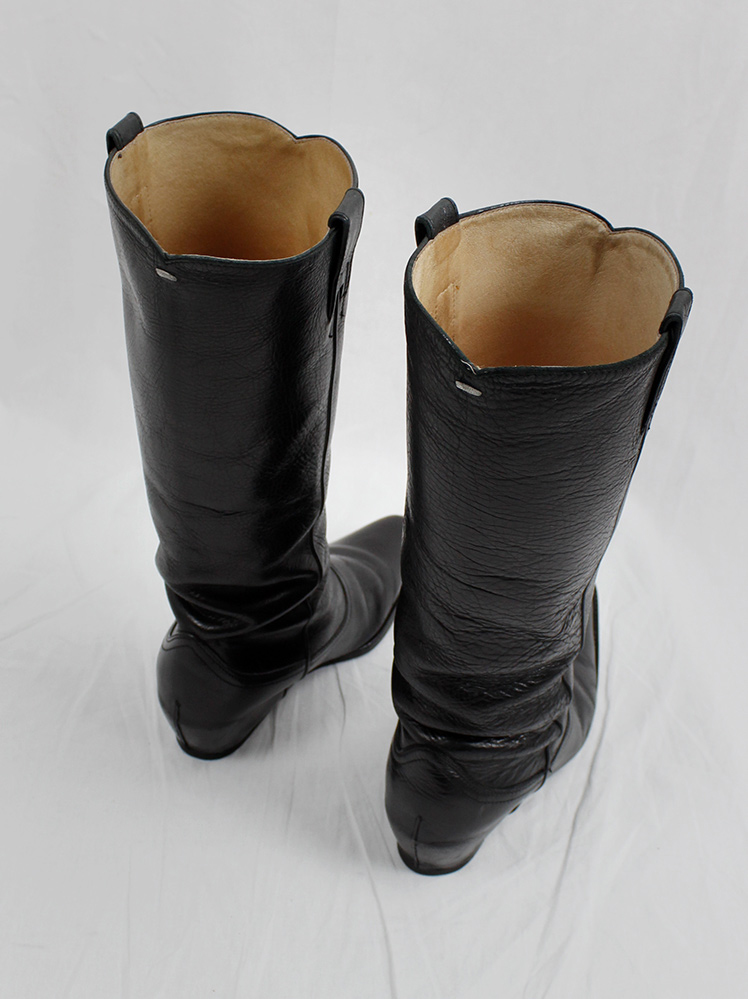 archive Maison Martin Margiela black ‘heelless’ cowboy boots with hidden wedge spring 2000 (18)