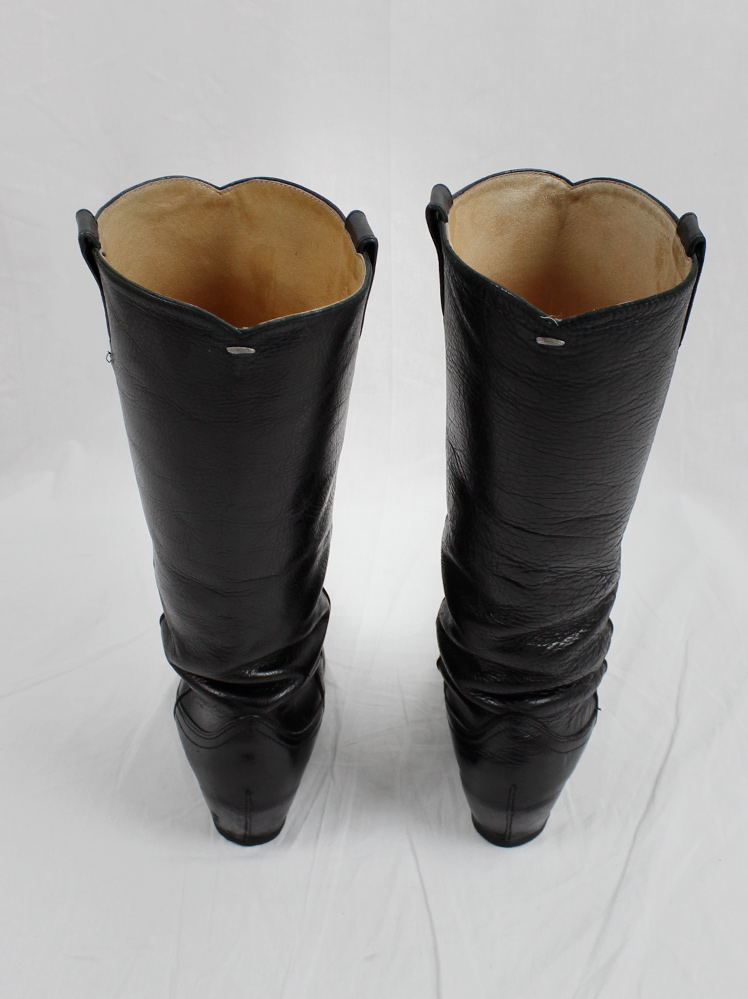 archive Maison Martin Margiela black ‘heelless’ cowboy boots with hidden wedge spring 2000 (19)