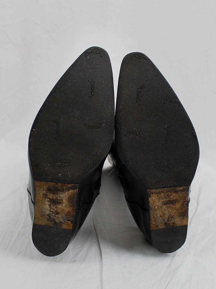 archive Maison Martin Margiela black ‘heelless’ cowboy boots with hidden wedge spring 2000 (6)