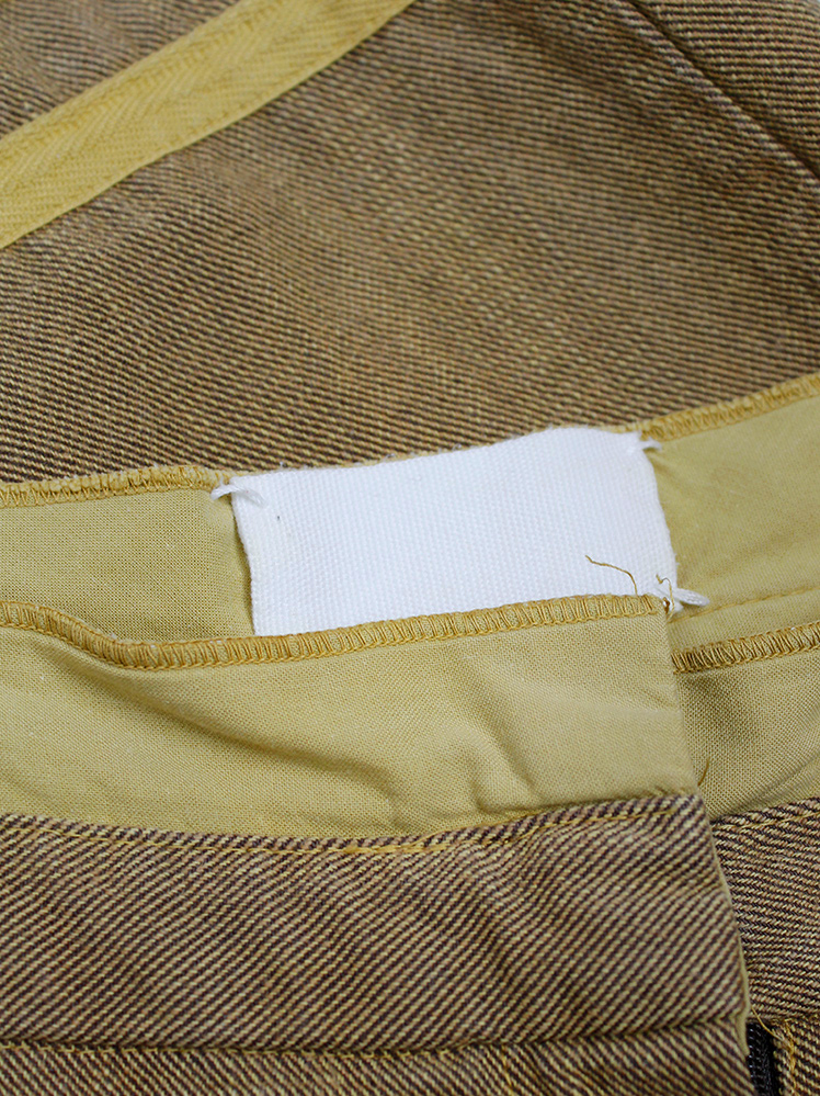 vintage Maison Martin Margiela light brown trousers with pulled out yellow lining spring 2003 (10)