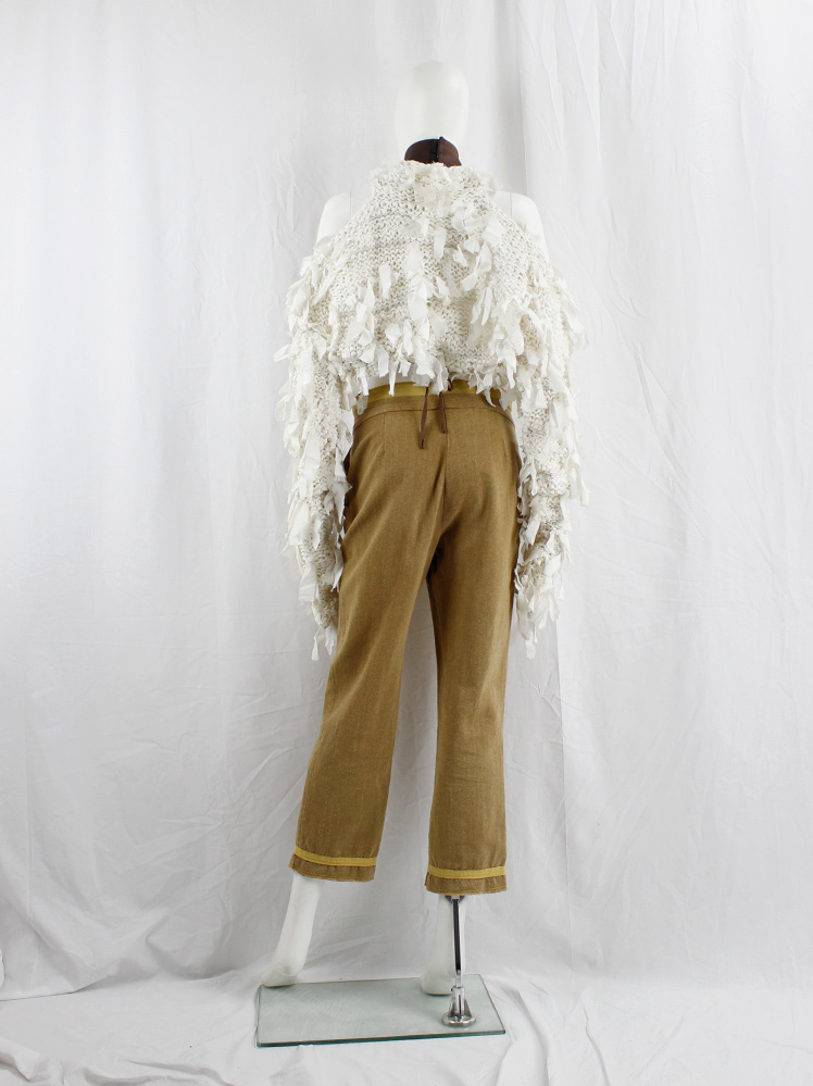 vintage Maison Martin Margiela light brown trousers with pulled out yellow lining spring 2003 (8)