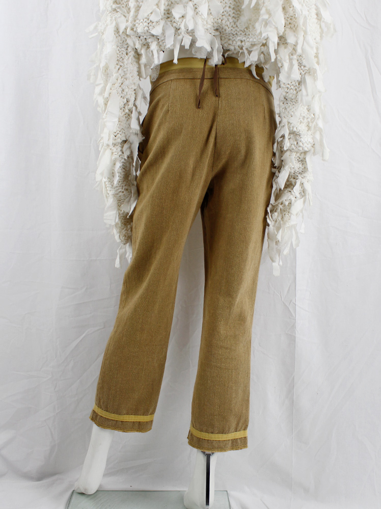 vintage Maison Martin Margiela light brown trousers with pulled out yellow lining spring 2003 (9)