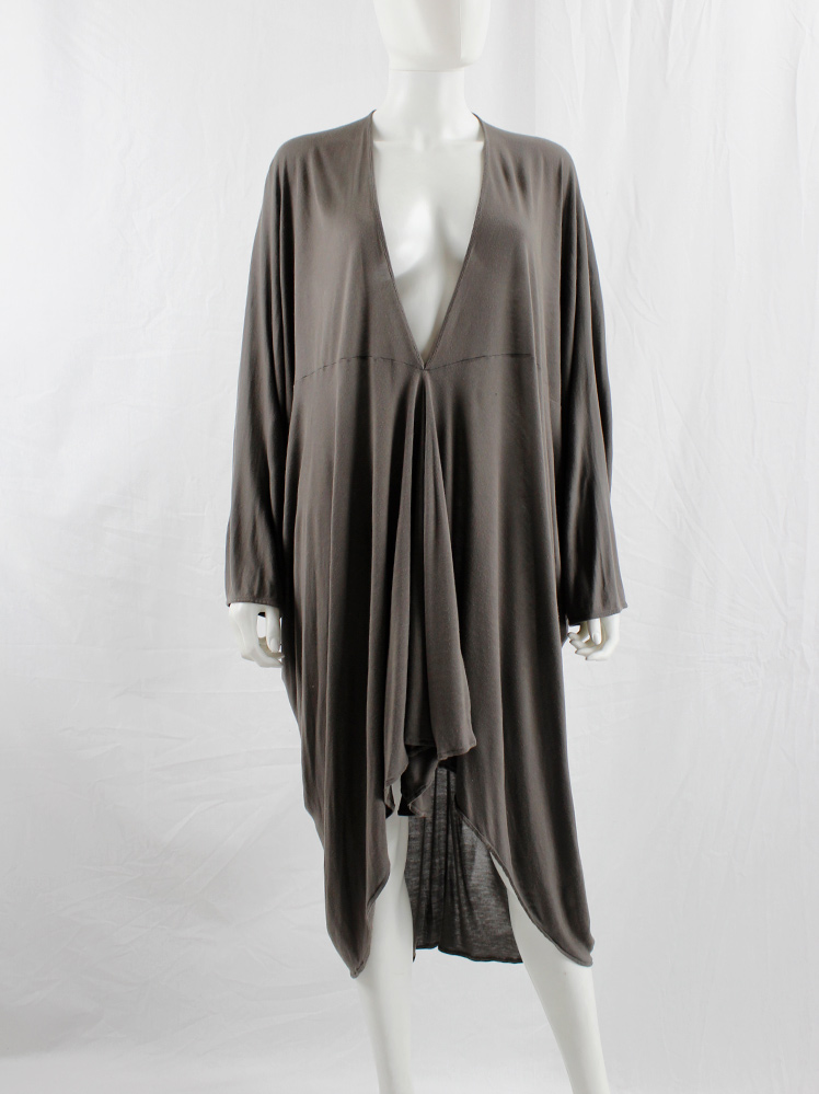 vintage Rick Owens ISLAND brown draped batwing dress with spring 2013 (1)