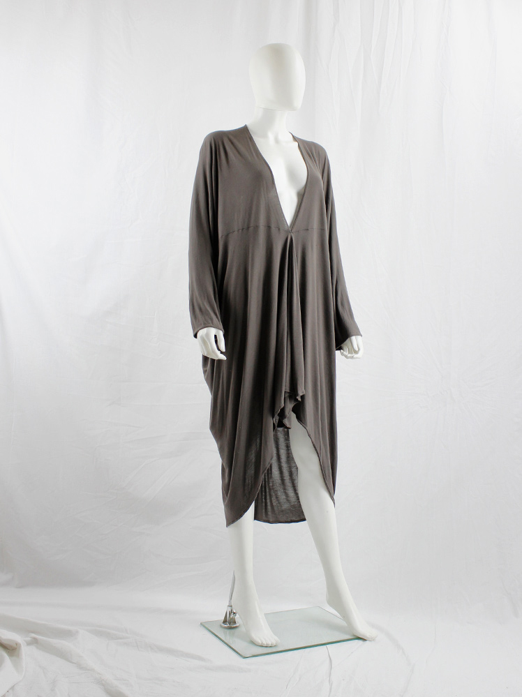 vintage Rick Owens ISLAND brown draped batwing dress with spring 2013 (4)