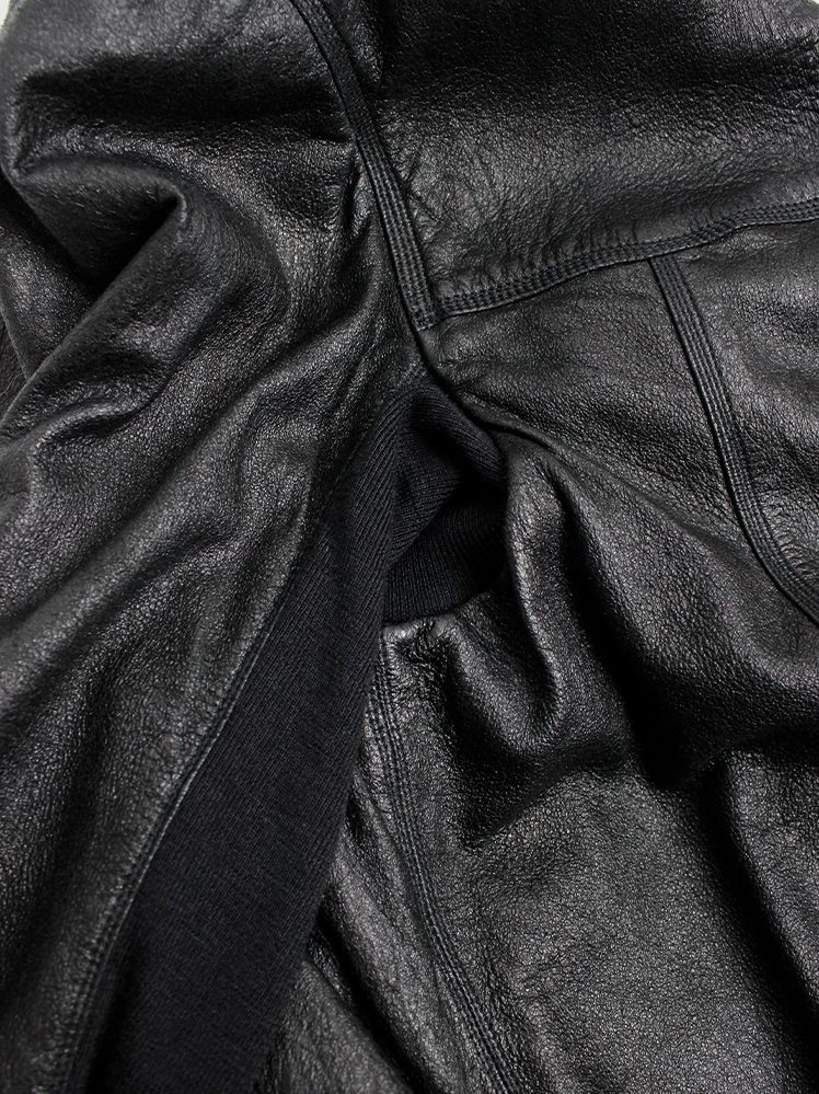 vintage Rick Owens SUKERBALL black leather bomber jacket with pleated back spring 2003 (15)