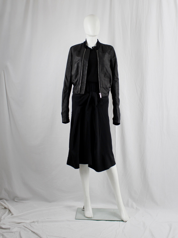 vintage Rick Owens SUKERBALL black leather bomber jacket with pleated back spring 2003 (5)