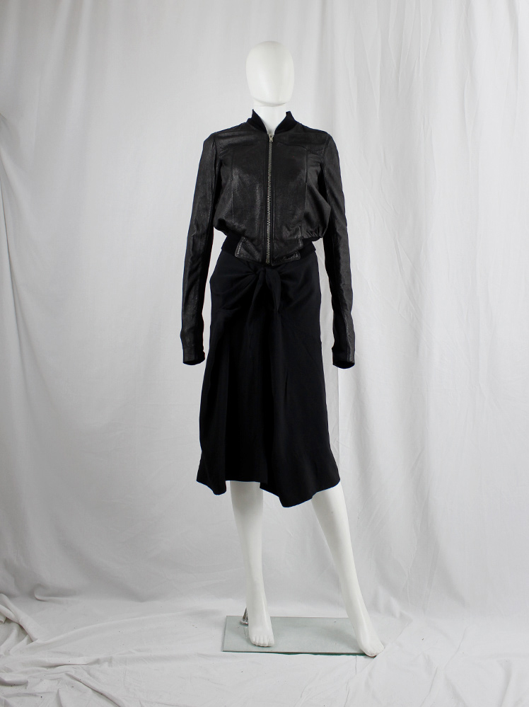 vintage Rick Owens SUKERBALL black leather bomber jacket with pleated back spring 2003 (6)