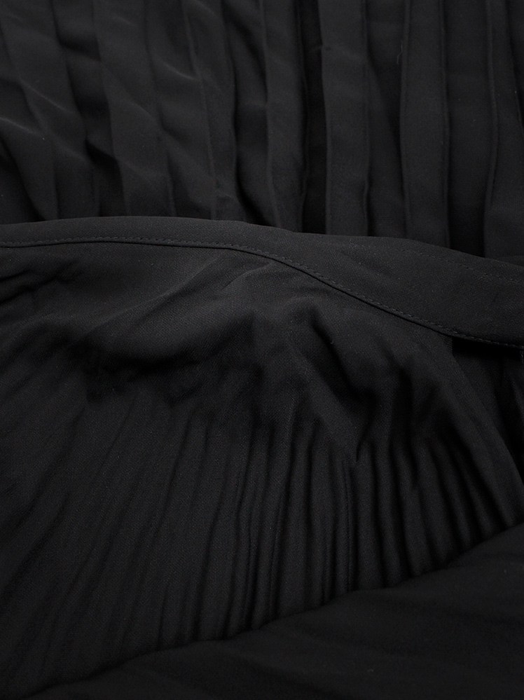 vintage af Vandevorst black draped backless dress with accordeon pleats spring 2014 (6)