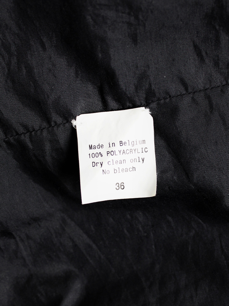 vintage af Vandevorst brown and black faux rabbit fur jacket with studded panels fall 2003 (18)