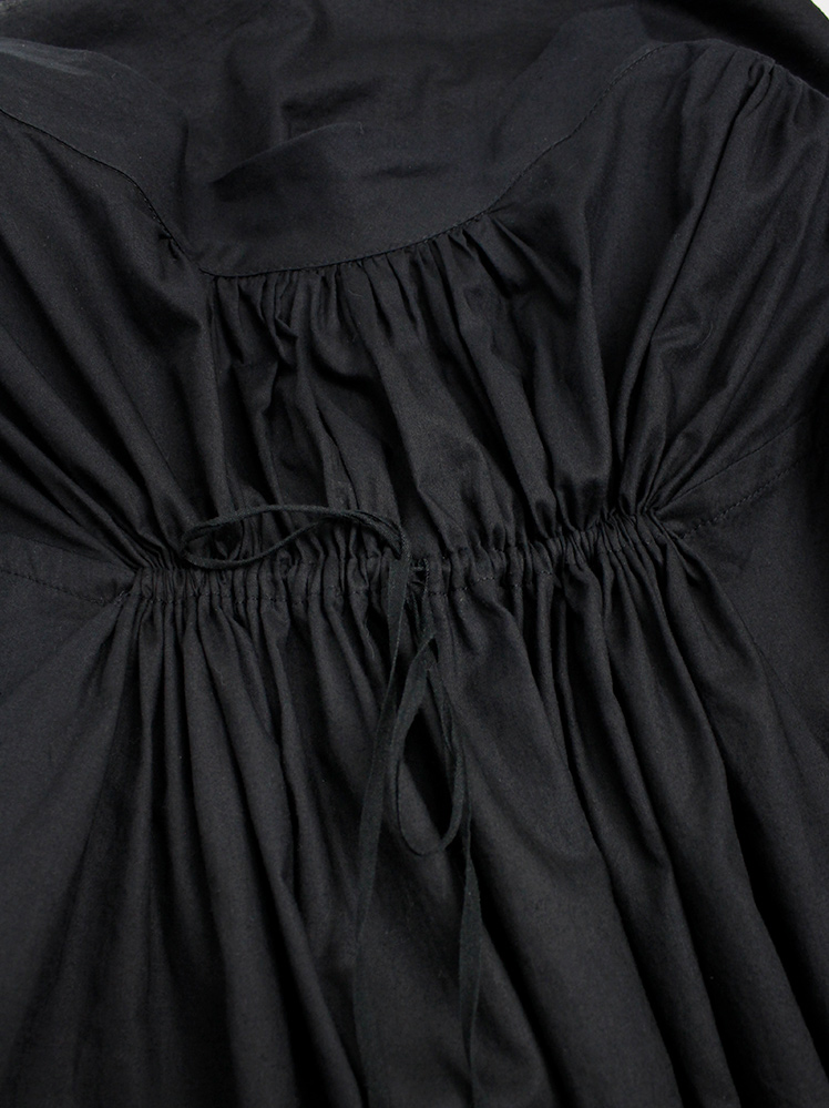 Ann Demeulemeester Blanche black draped dress or tunic with pleated bust fall 2009 re-edition (10)