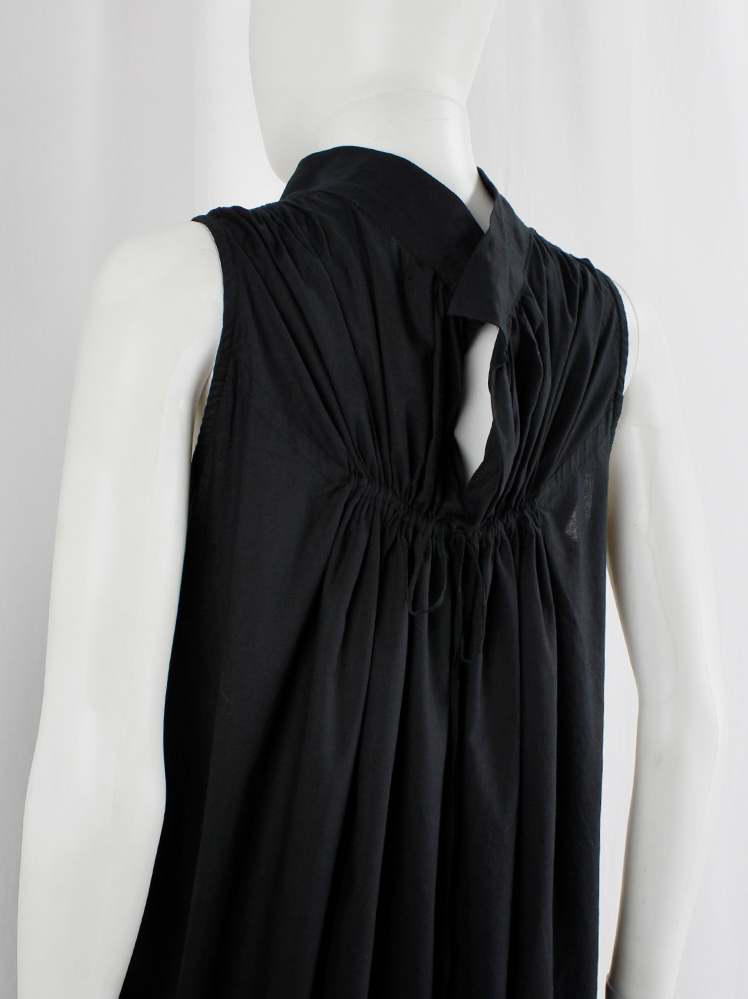 Ann Demeulemeester Blanche black draped dress or tunic with pleated bust fall 2009 re-edition (19)