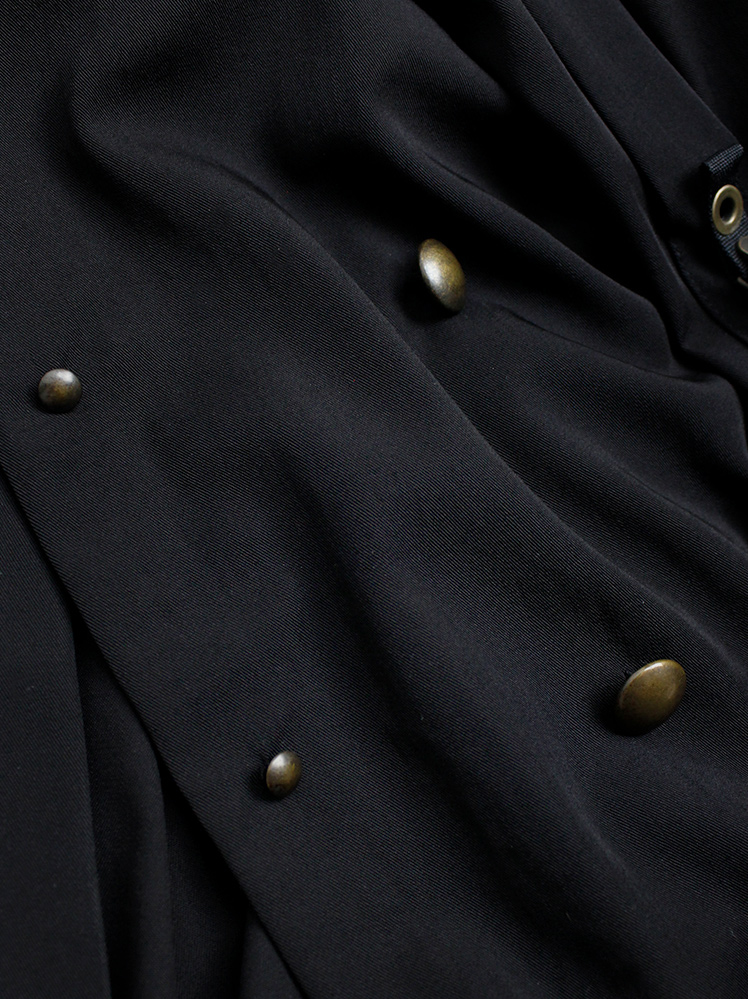 Anthony Vaccarelly dark navy shirt with brass buttons and metal sleeve decoration spring 2015 (15)