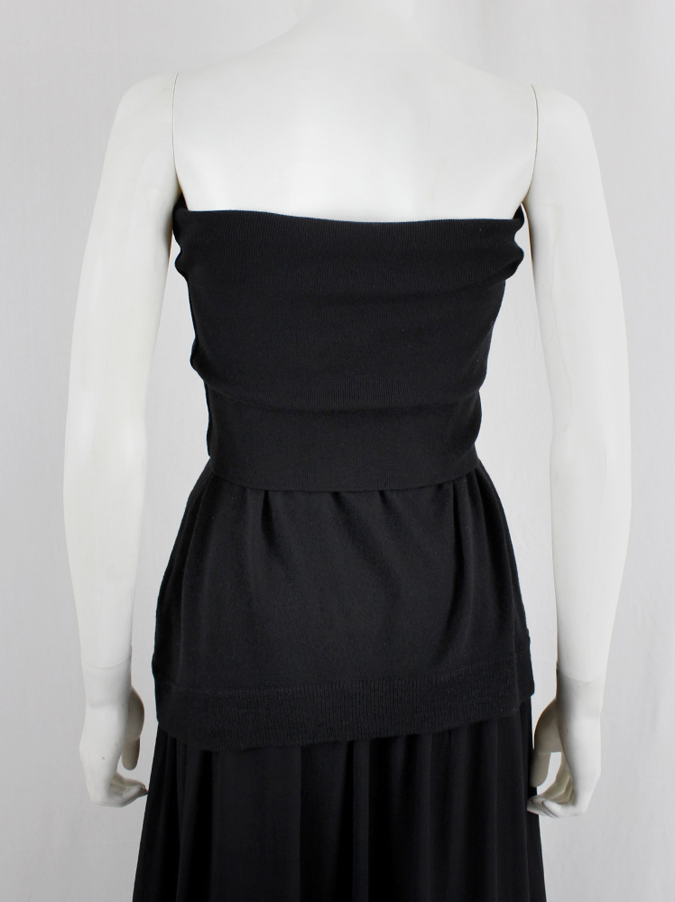 archive Maison Martin Margiela black strapless knit bandeau top with pulled sides fall 2004 (7)