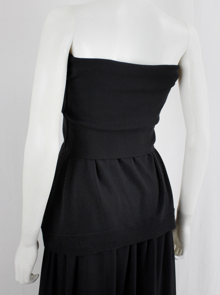archive Maison Martin Margiela black strapless knit bandeau top with pulled sides fall 2004 (8)