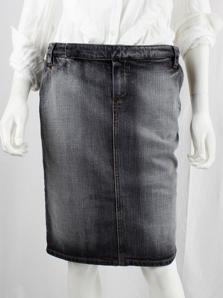 vintage Af Vandevorst double layered denim skirt with detachable waistband fall 2016 (14)