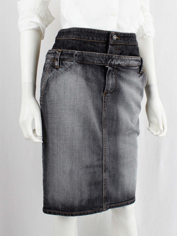 vintage Af Vandevorst double layered denim skirt with detachable waistband fall 2016 (3)