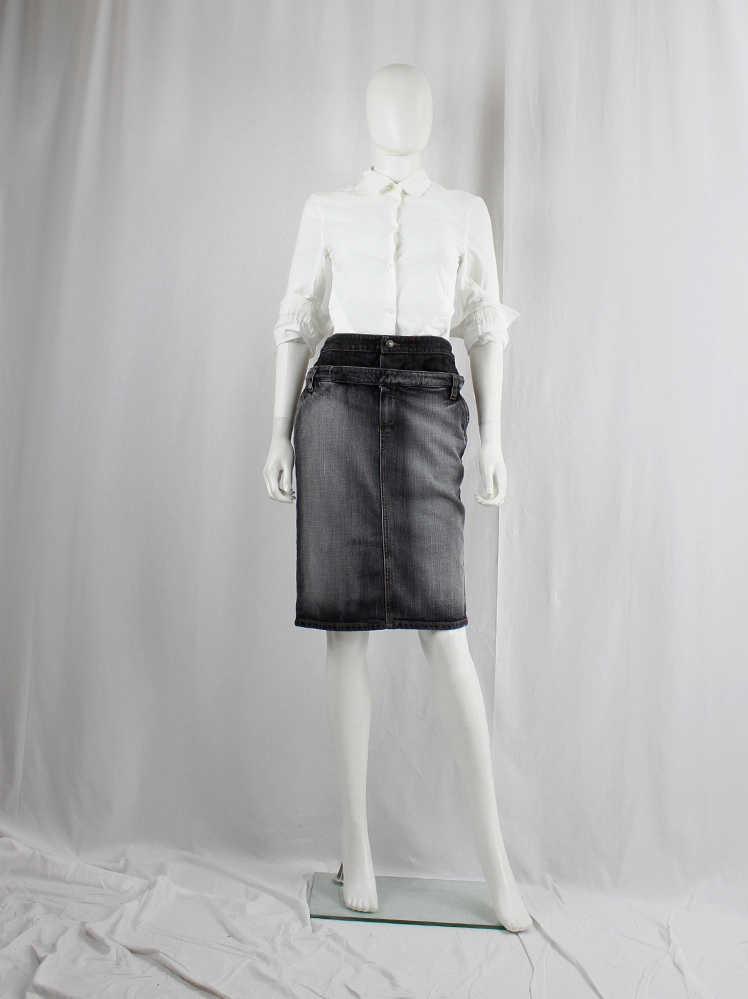 vintage Af Vandevorst double layered denim skirt with detachable waistband fall 2016 (5)
