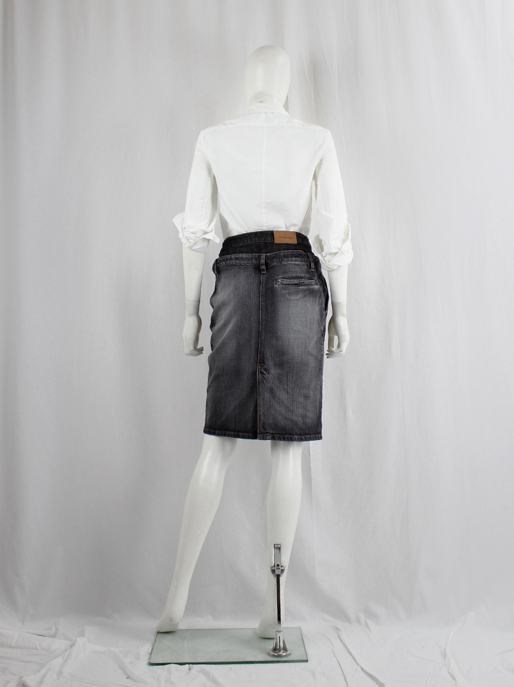 vintage Af Vandevorst double layered denim skirt with detachable waistband fall 2016 (6)