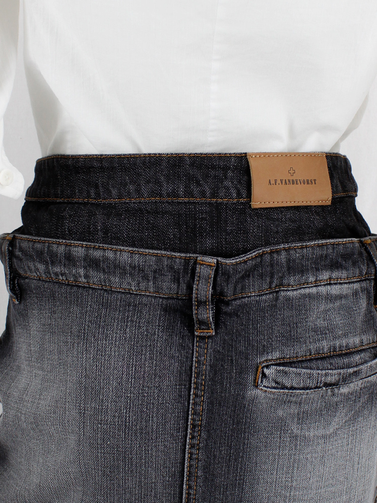vintage Af Vandevorst double layered denim skirt with detachable waistband fall 2016 (8)