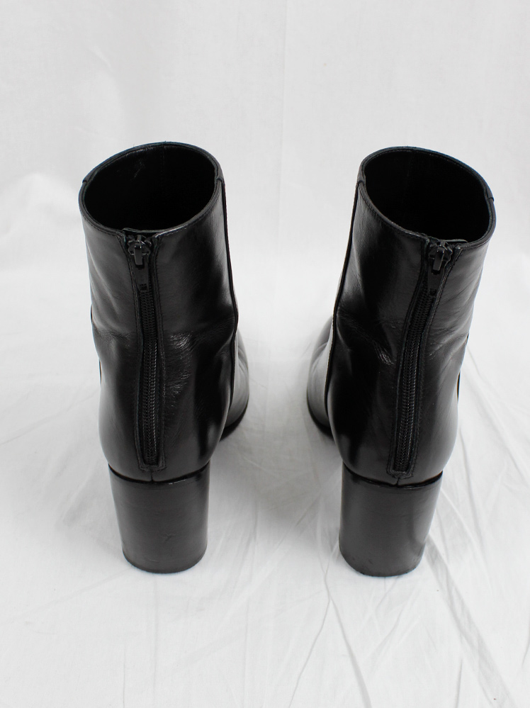 vintage Ann Demeulemeester black ankle boots with inwards curved heel 1990s 90s (6)