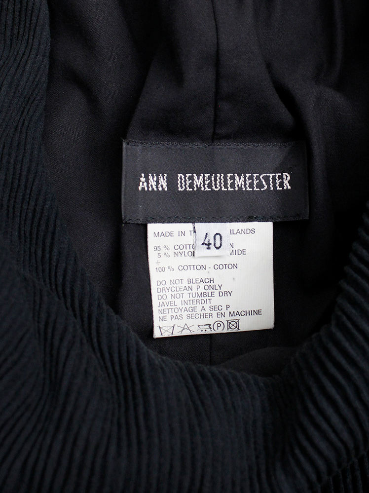 vintage Ann Demeulemeester black gathered dress or tunic with knitted crop top spring 1994 (12)