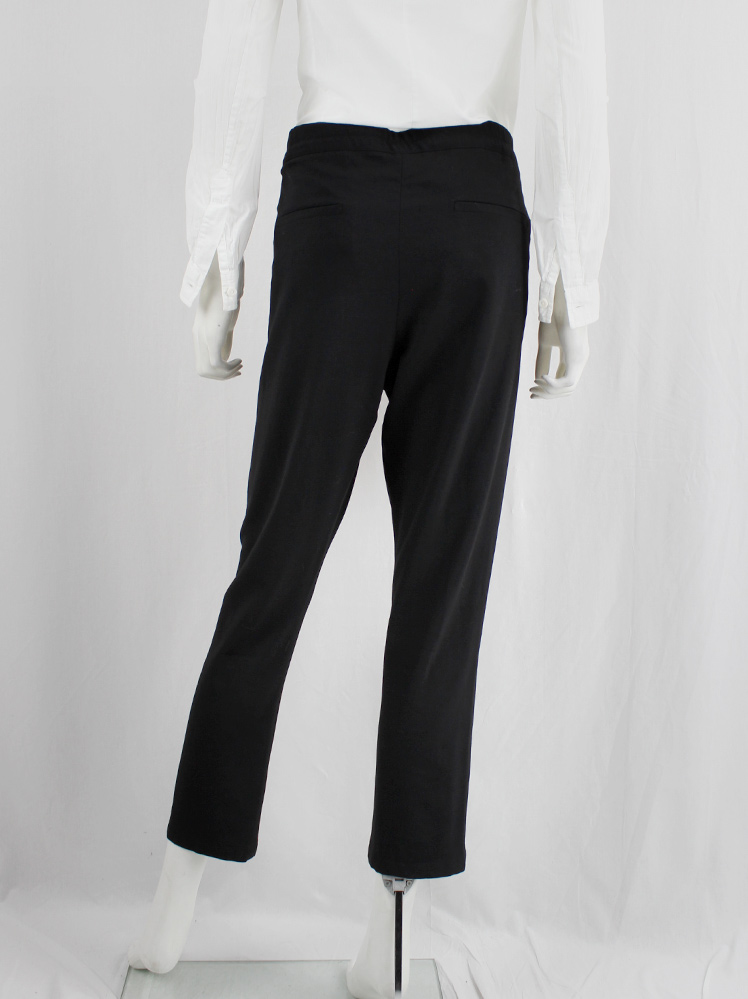 vintage Ann Demeulemeester black harem trousers with belt strap across the front (6)