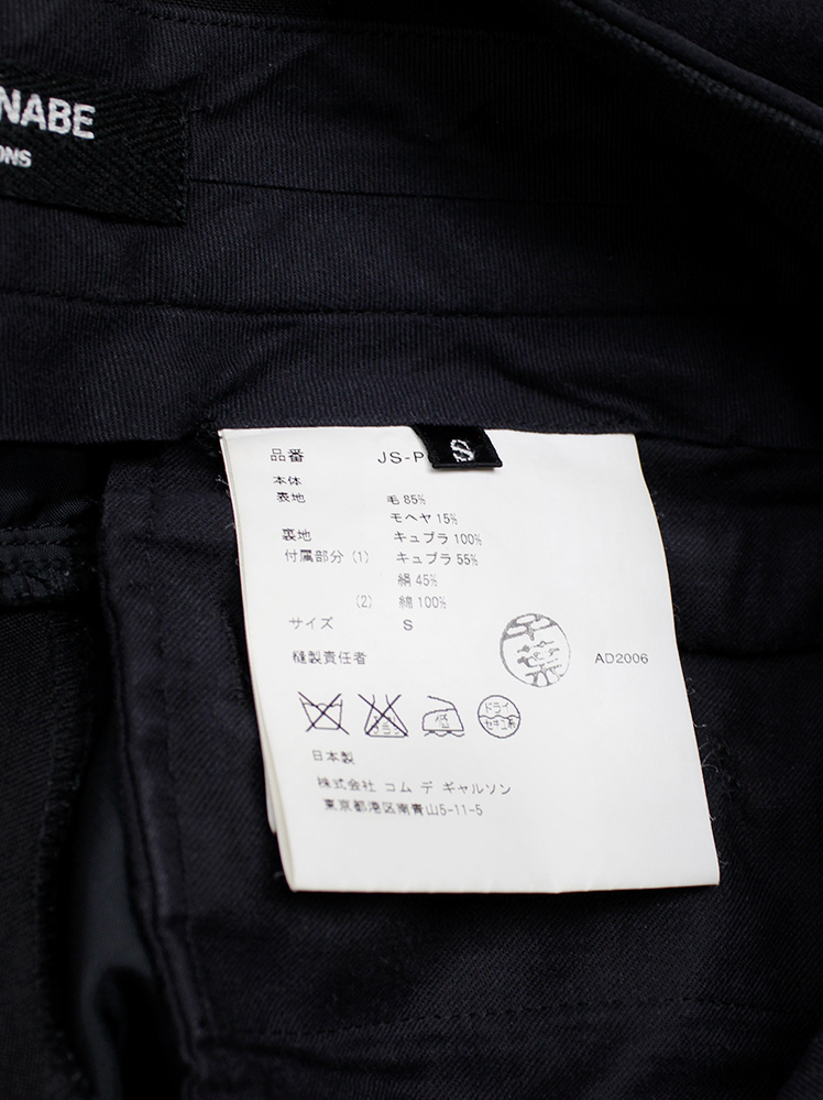vintage Junya Watanabe black trousers with integrated satin cummerbund spring 2007 (9)