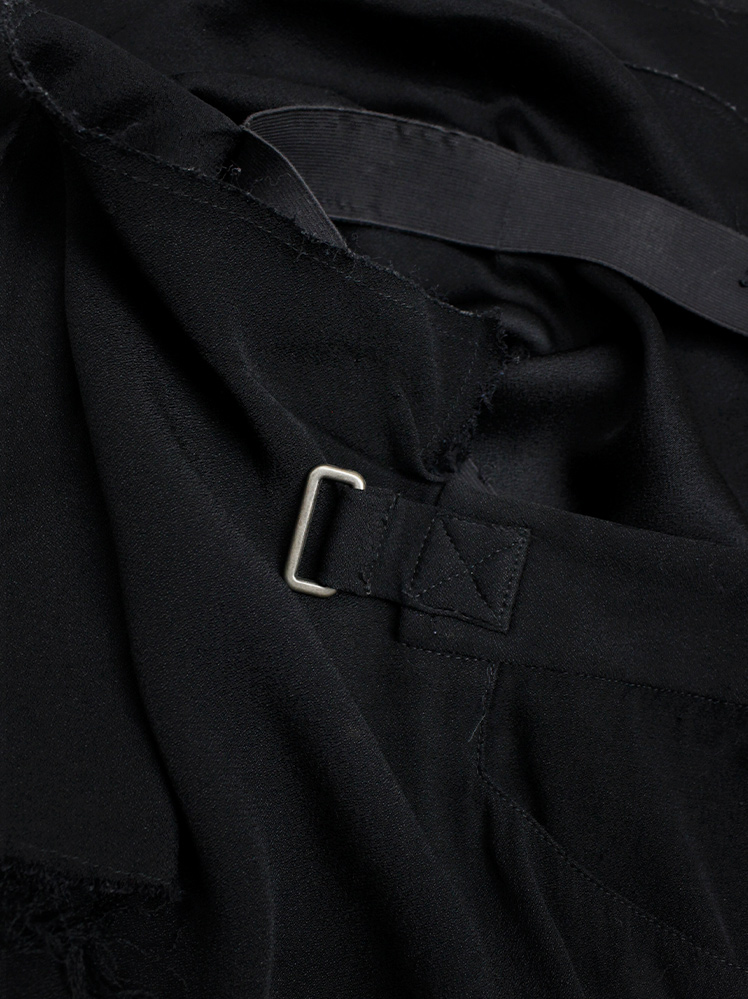 vintage Maison Martin Margiela black long asymmetric skirt torn from the fabric roll spring 2006 (12)