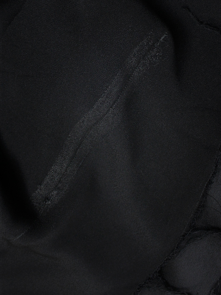 vintage Maison Martin Margiela black long asymmetric skirt torn from the fabric roll spring 2006 (13)