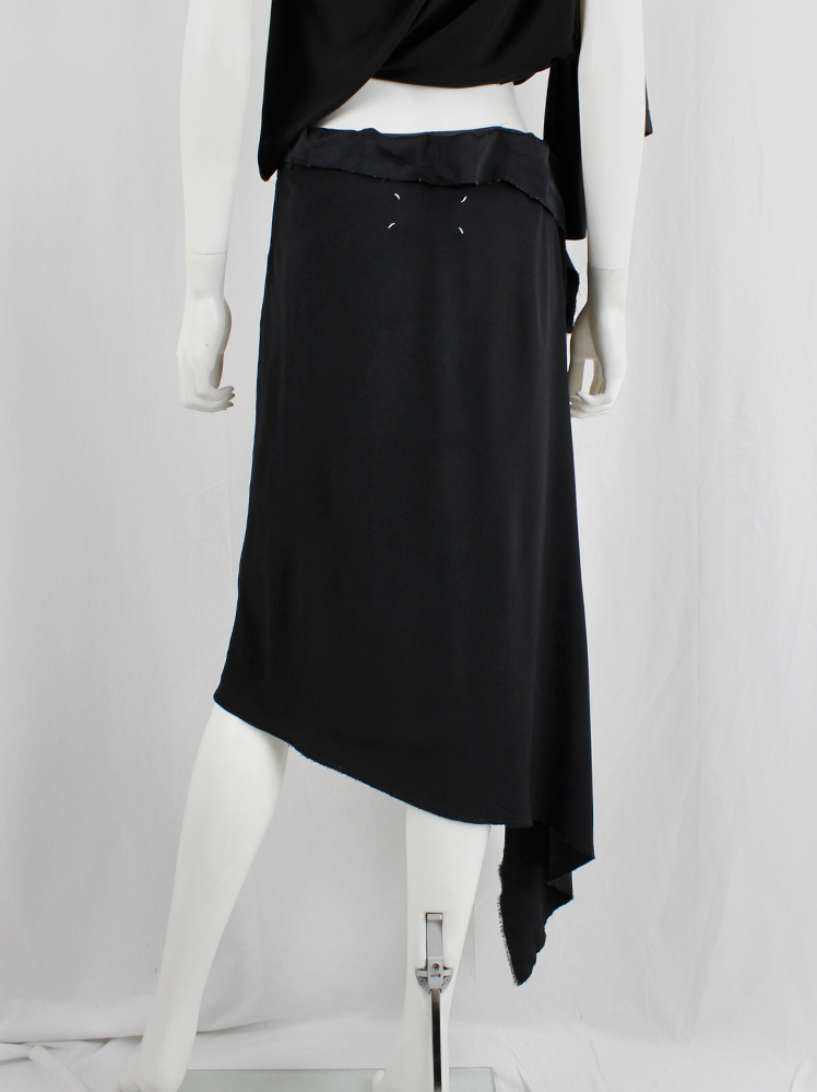 vintage Maison Martin Margiela black long asymmetric skirt torn from the fabric roll spring 2006 (9)