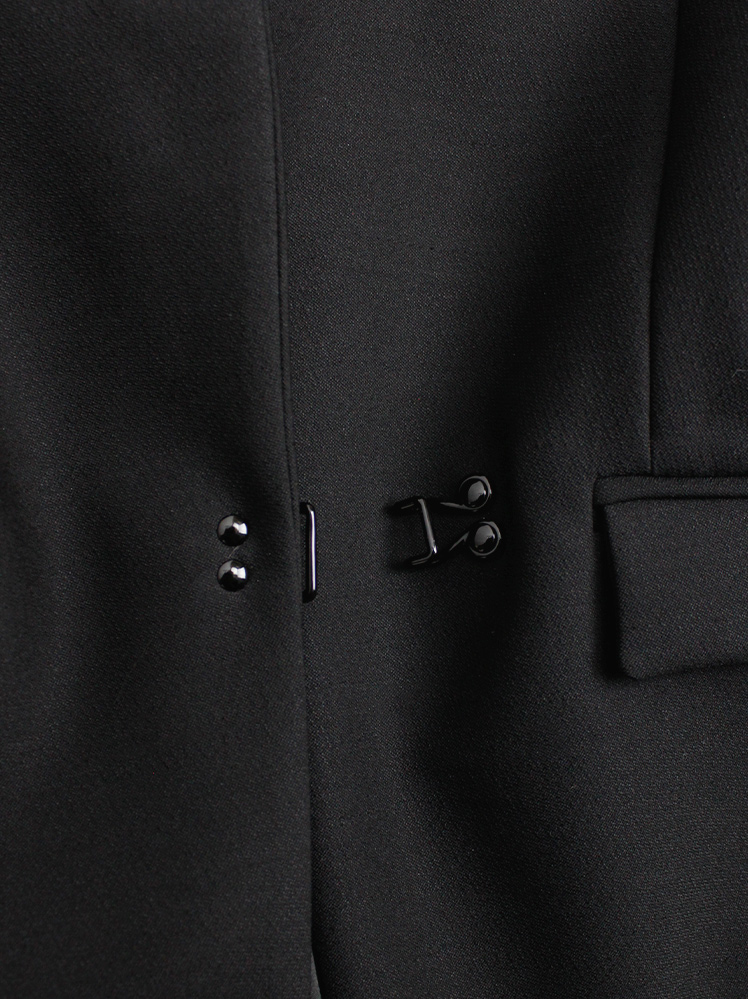 vintage Olivier Theyskens black oversized blazer with asymmetric hook closure (12)