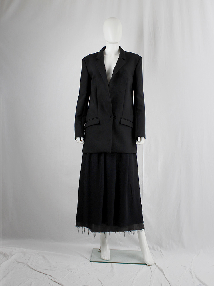 vintage Olivier Theyskens black oversized blazer with asymmetric hook closure (4)