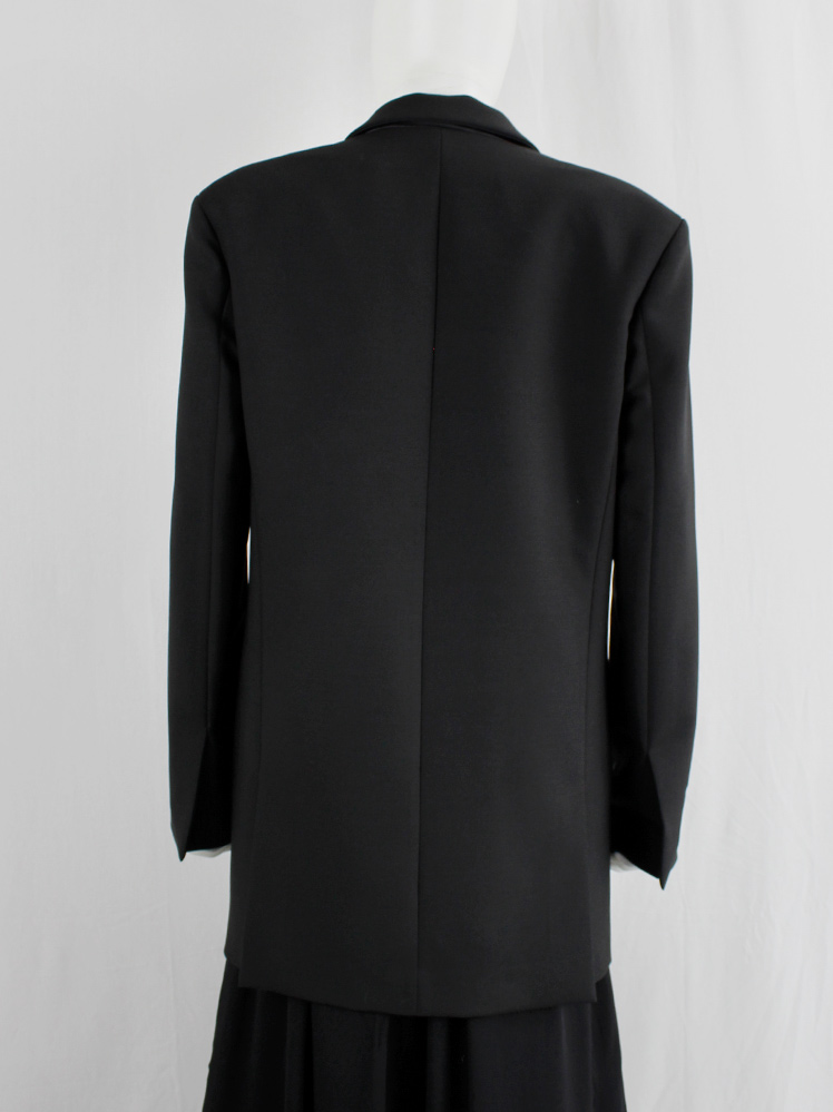 vintage Olivier Theyskens black oversized blazer with asymmetric hook closure (7)