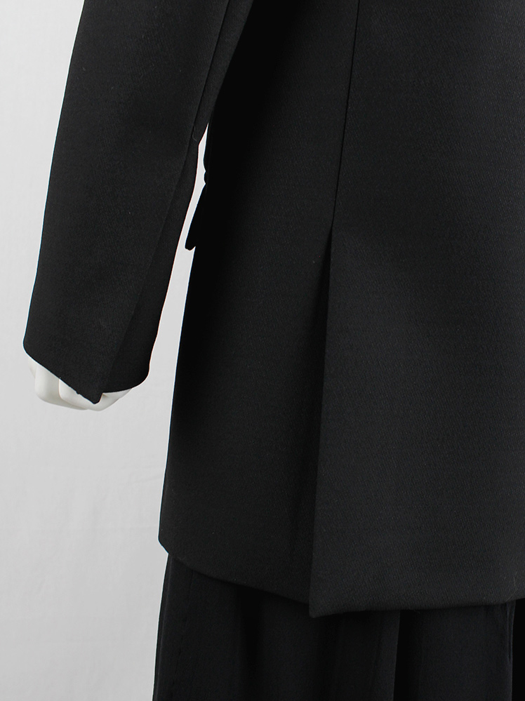 vintage Olivier Theyskens black oversized blazer with asymmetric hook closure (9)