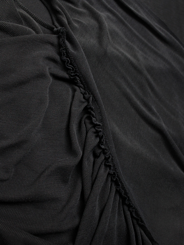 vintage Rick Owens EXPLODER dark grey maxi dress with triangulare hemline and side drape fall 2007 (12)