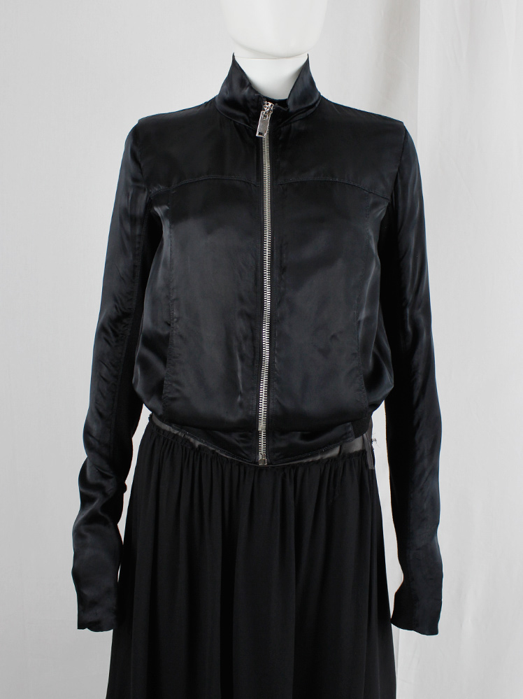 vintage Rick Owens SUKERBALL black silk bomber jacket with pleated back spring 2003 (8)