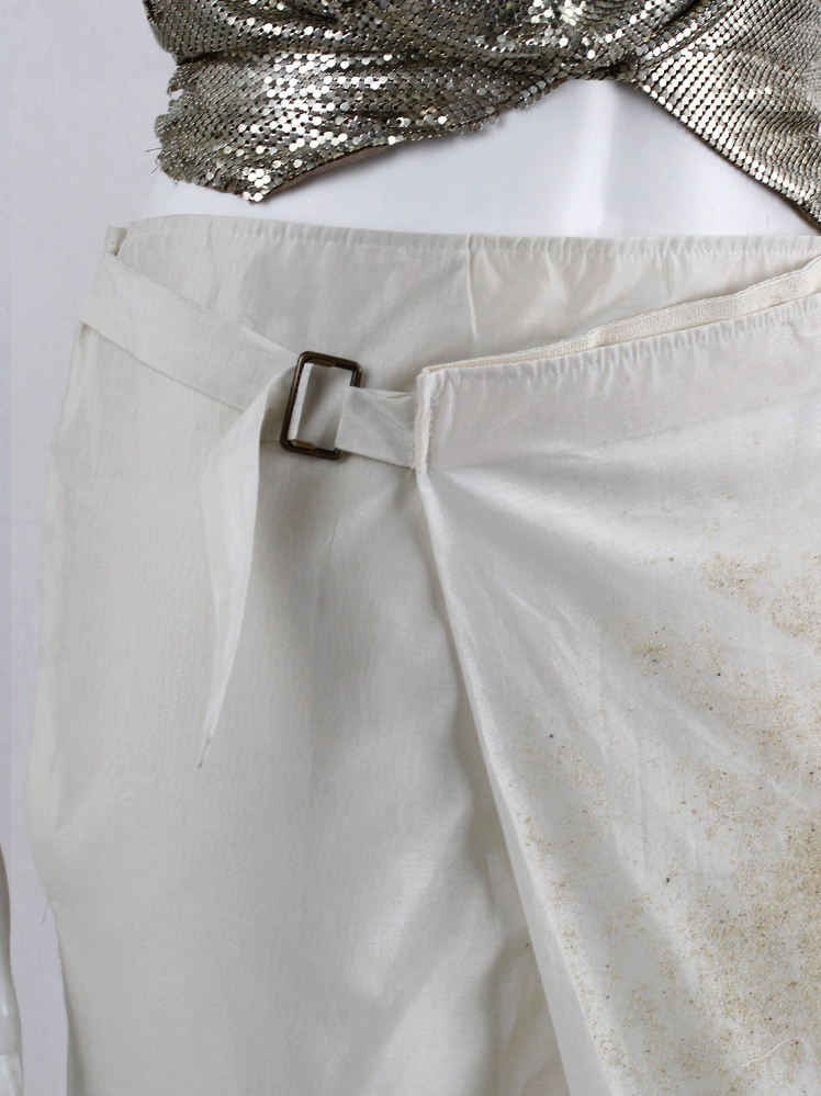 vintage af Vandevorst beige belted harem trousers decorated with Belgian beach sand spring 2014 (1)