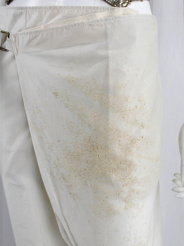 vintage af Vandevorst beige belted harem trousers decorated with Belgian beach sand spring 2014 (4)