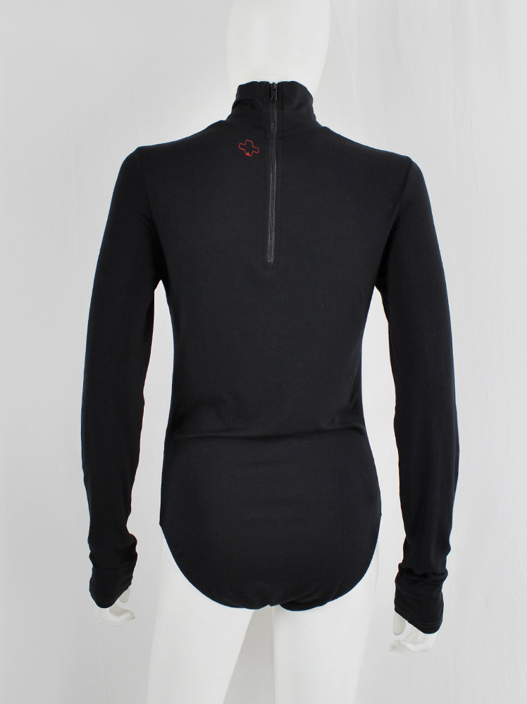 vintage af Vandevorst black bodysuit with turtleneck and long sleeves (2)