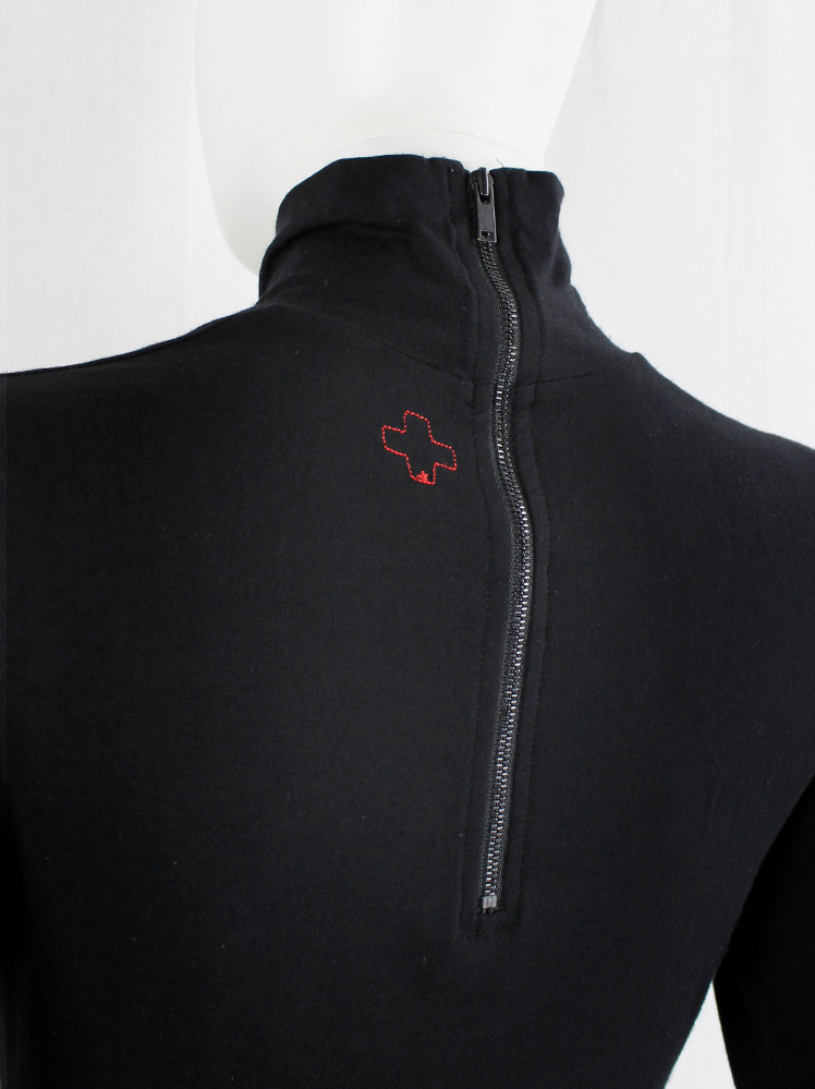 vintage af Vandevorst black bodysuit with turtleneck and long sleeves (4)