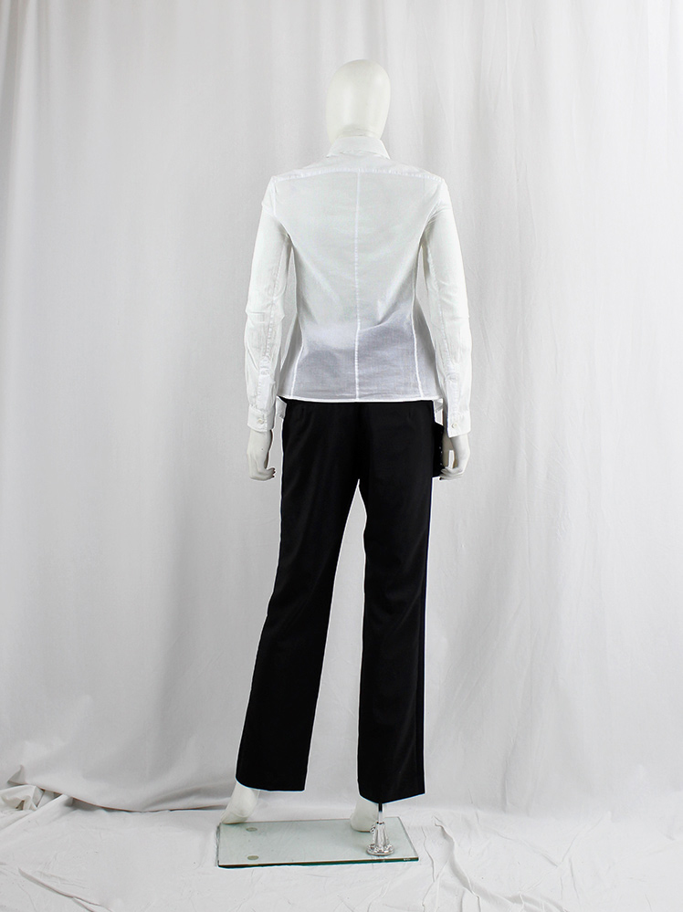 Ann Demeulemeester white shirt with semi-detacheable side panels (10)