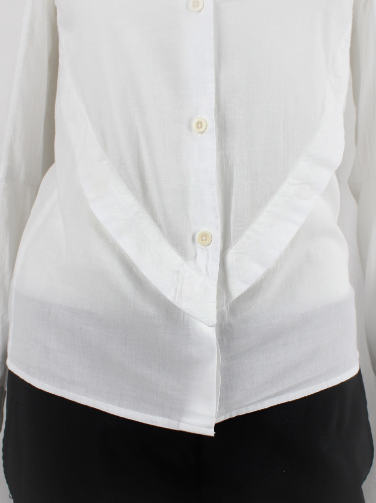 Ann Demeulemeester white shirt with semi-detacheable side panels (2)