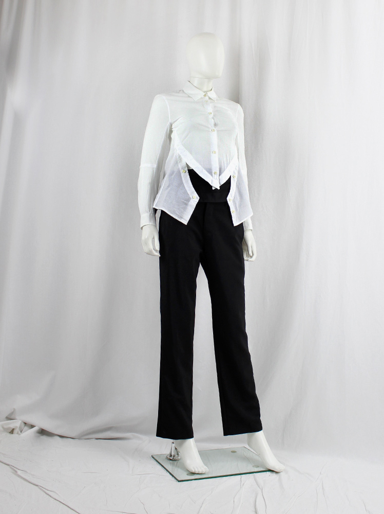 Ann Demeulemeester white shirt with semi-detacheable side panels (5)