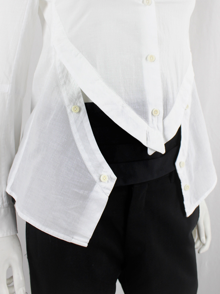 Ann Demeulemeester white shirt with semi-detacheable side panels (7)