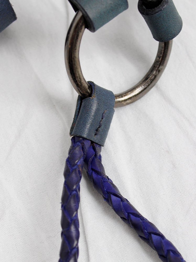 vintage A.F. Vandevorst blue leather bondage harness with studs spring 2015 (12)
