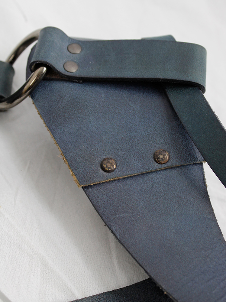 vintage A.F. Vandevorst blue leather bondage harness with studs spring 2015 (13)