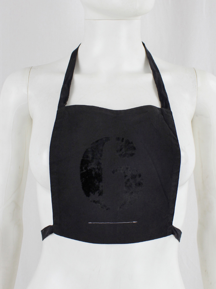vintage Maison Martin Margiela 6 black apron with chest number fall 1994 re-edition (2)